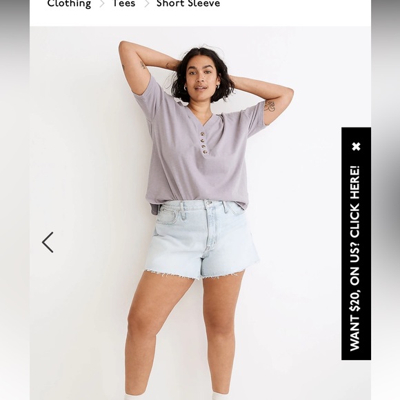 Madewell Relaxed Henley Tee in Lighthouse - L - Picture 3 of 5